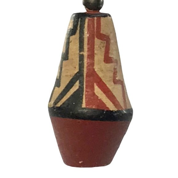 Handmade Southwestern Ceramic Earrings Hand Painted - Picture 2 of 4